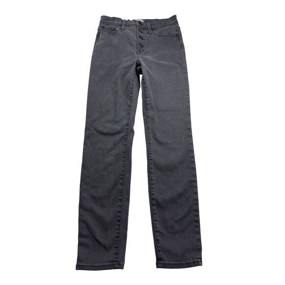 J. Crew Womens Toothpick Dark Gray Skinny Jeans Size 27 Button Fly - Picture 1 of 9